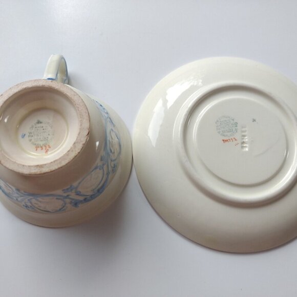 Vintage Wedgwood Patrician Tea Cup & Saucer Etruria Barlaston Shabby Distressed - Picture 5 of 10